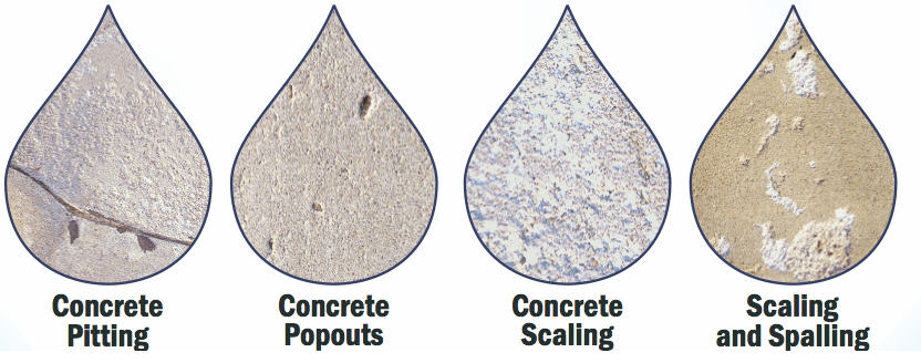 Picture of Concrete Pitting, Concrete Popouts, Concrete Scaling and Concrete Spalling